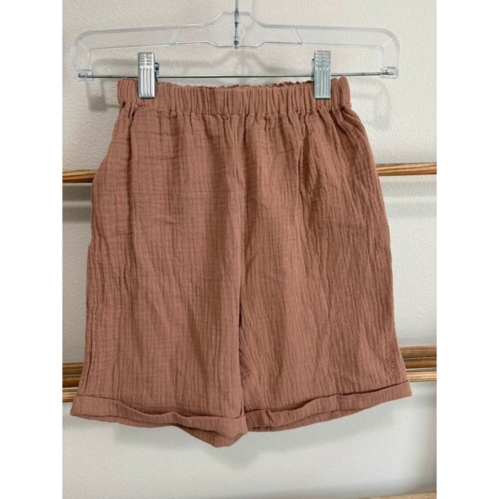 Pastels Kids Elastic Waist Shorts - mocha tan 8y